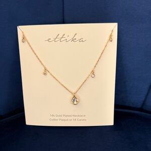 Ettika Gold Necklace with Crystal Accents